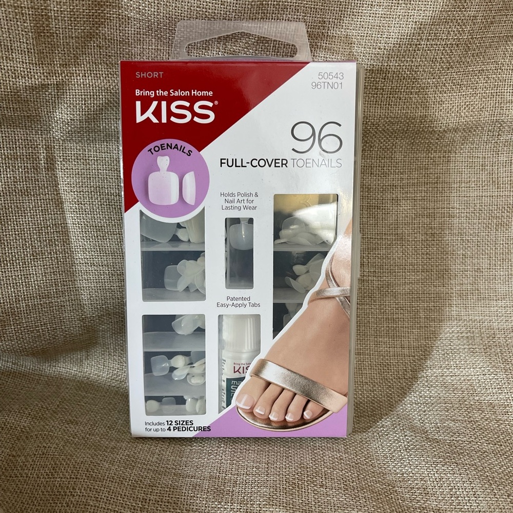 Kiss brand Full Cover Toe Nails Set of 96. Size Short